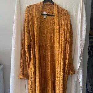 JOIE Orange Cable Knit Duster LARGE